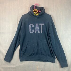 Caterpillar Men's Trademark Hooded Sweatshirt Pullover Dark Blue Size Mens Large